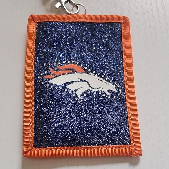 NFL Team Lanyard/Denver Broncos and Card Holder - Blue and Orange - Picture 3 of 5
